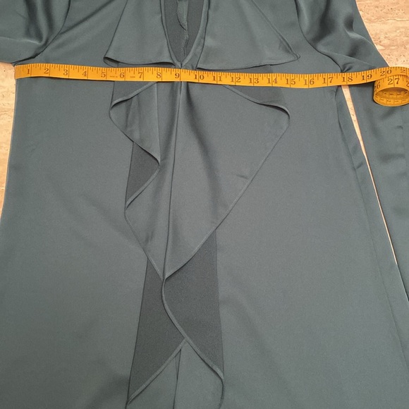BCBG Maxazria NWT, Forest Green Dress, see measurements in photos below. - Picture 5 of 11